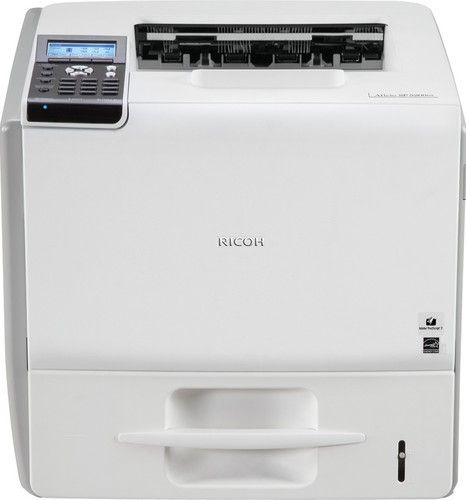 Ricoh 406722 Aficio SP 5200DN Black & White Laser Printer; 4-line LCD control panel and 12-key alphanumeric keypad; 47-ppm Print Speed (Letter); First Print Speed 7.5 seconds or less; Warm-Up Time 20 seconds or less; Print Resolution 300 x 300 dpi, 600 x 600 dpi, 1200 x 600 dpi; Standard Paper Supply 550-sheet Tray + 100-sheet Bypass; UPC 026649067228 (40-6722 406-722 4067-22 SP5200DN SP-5200DN) 