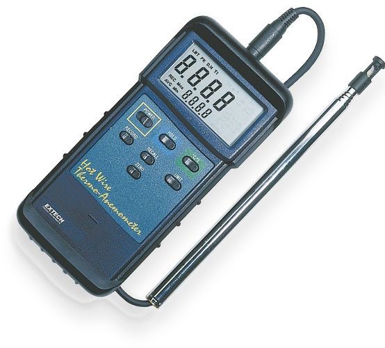 Extech 407123-NIST Heavy Duty Hot Wire Thermo-Anemometer with NIST Certificate, Telescoping probe ideal for measuring in HVAC ducts and other small vents; extends up to 4ft long, Built-in RS-232 PC serial interface for connection to PC, Alternative to 407117 407117NIST (407123NIST 407123 NIST 407-123 407 123)