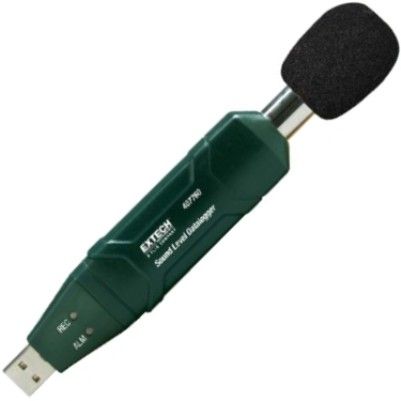 Extech 407760-NISTL USB Sound Level Datalogger with NNIST Certificate (Single Point); USB interface for easy setup and data download;30 to 130dB range; Datalogging capability up to 129,920 records; Selectable data sampling rate: 50ms, 500ms, 1s, 2s, 5s, 10s, 60s; Records readings with real time clock; Two start methods programmed (from PC) or manual; UPC: 793950427606 (407760NISTL 407760 NISTL 407-760 407 760)