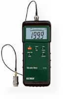 Extech 407860-NIST Heavy Duty Vibration Meter with NIST Certificate; Ranges, Acceleration: 200m/s2, Velocity: 200mm/s, Displacement: 2mm; Remote vibration sensor with magnetic adapter on 39 in. cable; Record mode stores the maximum and minimum values for later recall; Wide frequency range of 10Hz to 1kHz;  Resolution to 0.5m/s2, 0.5mm/s, and 0.005mm; Basic accuracy of more or less (5 percent + 2 digits); UPC: 793950418604 (EXTECH 407860NIST EXTECH  407860-NIST VIBRATION METER) 