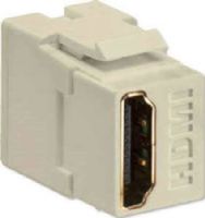 Leviton 40834-T HDMI Feedthrough QuickPort Connector, Light Almond Housing, Transmit HDMI audio and video signals, Used for high-definition audio and video, Snaps easily into QuickPort housing or wallplate, Female-to-female connectors for easy installation, Cleaner install with in-wall wiring, UPC 078477526378 (40834T 40834 40834-00T 40834LA) 