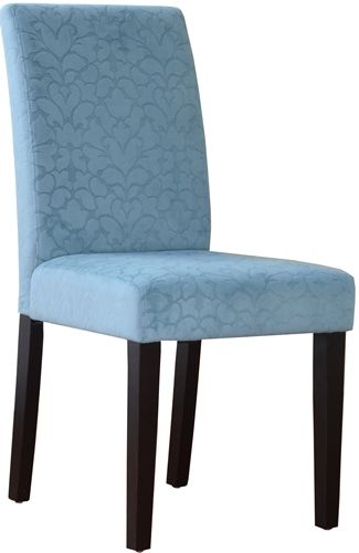 Linon 41020BLU01U Blue Upton Parsons Chair; Stylish and versatile, can easily add extra seating to a table, kitchen area or living space; Seat and back both have a subtle burnout damask pattern that adds eyecatching interest and sophistication to the solid color fabric; UPC 753793944722 (41020-BLU01U 41020BLU-01U 41020-BLU-01U)