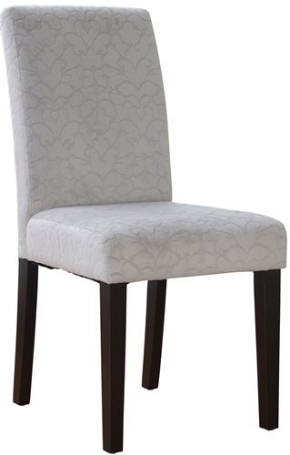 Linon 41020CHAR01U Charcoal Gray Upton Parsons Chair; Stylish and versatile, can easily add extra seating to a table, kitchen area or living space; Seat and back both have a subtle burnout damask pattern that adds eyecatching interest and sophistication to the solid color fabric; UPC 753793944739 (41020-CHAR01U 41020CHAR-01U 41020-CHAR-01U)