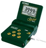 Extech 412355A Current + Voltage Calibrator Provides Adjustable 0 to 24mA and 0 to 10V Calibration Source; 24VDC drives current loads up to 1000ohm, Five preset calibration values for fast calibration; High accuracy 0.075 percent; Oyster case with "flip-up" display is ideal for handheld or benchtop applications; UPC 793950423554 (EXTECH412355A EXTECH 412355A VOLTAJE CALIBRATION) 