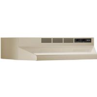 Broan 413008 Economy Series 30" Under Cabinet Range Hood with 2-Speed Control and Recirculating Ventilation, Almond, 120 Volts, 2.0 Amps, Single 75W Lighting, 2 Speed Control Features, Rocker Control Type, Fan Air-Mover Type, Under Cabinet Mount Type, Non-Ducted Duct, Charcoal Filters Included (413008 413-008 413 008) 