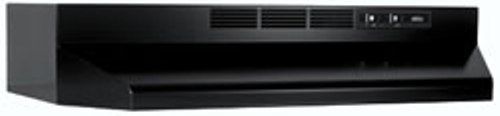 Broan 413023 Under Cabinet Range Hood, 30 inch, Black, Installs as non-ducted only with charcoal filter, Volts 120, Amps 2.0, Accepts up to 75 watt light, Bulb not included, UPC 026715031061 (41-3023 41 3023)