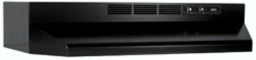 Broan 413623 Under Cabinet Range Hood, 36 Inch, Black, 120 Volts, 2.0 Amps, Installs as non-ducted only with charcoal filter, Accepts up to 75 watt light, Bulb not included, UPC 026715031078 (41-3623 41 3623)