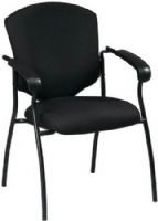 Office Star 41575-231 Model 41575 Distinctive Executive Guest Chair, Black, Thickly padded cushions, Built-in lumbar support, Stain-resistant fabric upholstery, 19" W x 20.5" D x 4" T Seat Size, 18" W x 20" H x 3" T Back Size, Cantilevered arms, Tubular steel frame for stability (41575231 41575 231) 