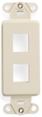 Leviton 41642-T QuickPort 2-Port Decora Insert, Light Almond, Mounts flush with Decora wallplate, True Decora-brand design matches Leviton Decora rocker switches and electrical products, Fits within minimum NEMA openings, High port density options, Inserts accept all QuickPort connectors, UPC 078477286289 (41642T 41642 T 4164-2T 416-42T)