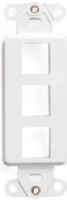 Leviton 41643-W Three Hole Blank QuickPort Decora Insert Plate, White, Mounts flush with Decora wallplate, True Decora-brand design matches Leviton Decora rocker switches and electrical products, Fits within minimum NEMA openings, High port density options, Inserts accept all QuickPort connectors, UPC 078477013748 (41643W 41643 416-43W 41-643W) 
