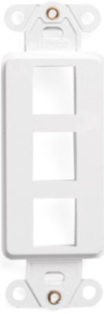Leviton 41643-W Three Hole Blank QuickPort Decora Insert Plate, White, Mounts flush with Decora wallplate, True Decora-brand design matches Leviton Decora rocker switches and electrical products, Fits within minimum NEMA openings, High port density options, Inserts accept all QuickPort connectors, UPC 078477013748 (41643W 41643 416-43W 41-643W)