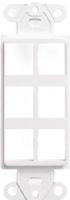 Leviton 41646-W Six Hole Blank QuickPort Decora Insert Plate, White, Mounts flush with Decora wallplate, True Decora-brand design matches Leviton Decora rocker switches and electrical products, Fits within minimum NEMA openings, High port density options, Inserts accept all QuickPort connectors, UPC 078477013861 (41646W 41646 416-46W 41-646W) 