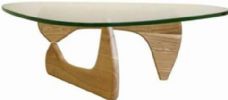 Wholesale Interiors 416-NATURAL Coffee Table NATURAL Base, 3/4" thick tempered glass, Adds a feeling of openness and style to any space, NATURAL base, Triangle shape, Modern style, UPC 847321003446 (416NATURAL 416-NATURAL 416 NATURAL) 