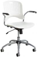 Safco 4182PE Sassy Manager Plastic Swivel Chair, Pearl; Pneumatic Seat Height Adjustment, 360° Swivel, Tilt, Tilt Tension, Tilt Lock; 250 lbs. Weight Capacity; Dual Wheel Carpet Casters; 2 1/2" Diameter Wheel/Caster Size; PP Seat and Back Materials; 26" Diameter Base Size; Seat Size 18"w x 18"d; Back Size 16 1/2"w x 12 3/4"h; Seat Height 17" to 22 (4182-PE 4182P 4182 PE) 