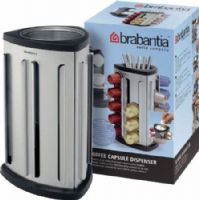 Brabantia 418709 Coffe Capsule Dispenser with Removeable Cup, Matte Steel, Perfect solution to store Nespresso coffee capsules conveniently arranged, Large capacity, compact design – room for 3 x 10 Nespresso coffee capsules, Capsules can easily be taken out and are simple to refill, Removable container for empty cups, tea spoons, sugar etc (418-709 418 709) 