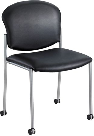 Safco 4194BV Diaz Guest Chair - Black Vinylm, 18