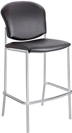 Safco 4195BV Diaz Bistro Chair, Black Vinyl, Perfect fit for any place where youre set to impress, Rubber Glides, 4