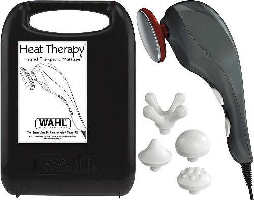 Wahl 4196-1701 Heat Therapy Therapeutic Massager; 5 interchangeable therapy attachments; Relieve everyday aches and pains with the benefits of a therapeutic massage; Can choose massage only, heat only, or combination of both, 2 vibration settings and 2 heat settings; Heat function penetrates deeply to soothe stiff and aching muscles; UPC 043917419664 (41961701 4196 1701 419-61701 41961-701)
