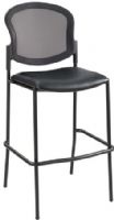 Safco 4198BV Diaz Bistro Mesh Back Chair, Black Vinyl, Perfect fit for any place where you’re set to impress, Rubber Glides, 4" High Stackable, 1 1/2" Diameter Wheel/Caster Size, Steel (frame) Material, Seat Size 19"w x 18"d, Back Size 20.5"W x 16"H, Seat Height 30", Dimensions 19 1/2"w x 18 1/2"d x 44 1/2"h (4198-BV 4198B 4198 BV) 