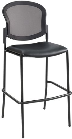 Safco 4198BV Diaz Bistro Mesh Back Chair, Black Vinyl, Perfect fit for any place where youre set to impress, Rubber Glides, 4