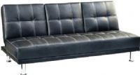 Linon 42005BLK-01-KD-U Margery Upholstered Vinyl Sofa Bed, Black PU, Metal / Black Vinyl Finish / Fabric, Perfect for small spaces, Multiple angles allow this piece to transform, Plush cushioned frame, Tufted details, 30.71" H x 64.25" W x 32" D Overall Product Dimensions, 14.5" H x 64.25" W x 38.5" D Bed Dimensions, UPC 753793908816 (42005BLK01KDU 42005BLK-01-KD-U 42005BLK 01 KD U) 