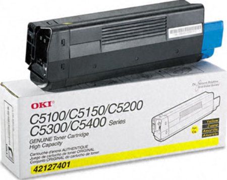 Premium Imaging Products CT42127401 Yellow Toner Cartridge Compatible Okidata 42127401 For use with Okidata C5300n, C5100n, C5100n, C5200n, C5400, C5400n, C5400dn, C5400tn, C5400dtn and C5150n Printers, Estimated life of 5000 pages at 5% coverage for letter-size paper (CT-42127401 CT 42127401)