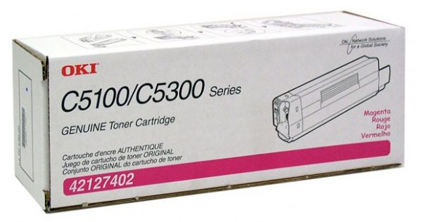 Okidata 42127402 Toner Cartridge for C5100n/C5150n/C5200n/C5300n/C5400series/C5510MFP, Magenta (421 27402 421-27402)