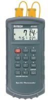 Extech 421502 J/K Dual Thermocouple Thermometer, Large multi-function 4-1/2 digit (20000 count) LCD, Resolution to 0.1° with basic accuracy of 0.05%, Selectable °C/°F units, water resistant housing, Watertight housing with super large 0.8” (20mm) LCD displays T1, T2 or T1-T2, UPC 793950425022 (421-502 421 502) 
