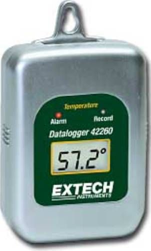Extech 42260 Temperature Datalogger for the 42265 kit and the 42266 Programmer/Printer, Use in storage containers, shipping vans, freezers and more, Logs data for days, weeks or months  up to 1 year battery life, Multiple Dataloggers can be programmed and data downloaded from one single docking station, UPC 793950422601 (42-260 422-60)