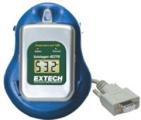 Extech 42275 Temperature/Humidity Datalogger Kit with PC Interface; Temperature and Humidity Datalogger kit records up to 16000 readings (8000 readings for each parameter); Use in storage containers, shipping vans, freezers and more; Logs data for days, weeks or months,up to 1 year battery life; Programmable sampling rate from 1sec to 2hrs plus Hi/Lo limits with alarm indication; UPC 793950422755 (EXTECH412355A EXTECH 412355A TEMPERATURE HUMIDITY) 
