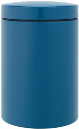 Brabantia 424922 Round 1.4 Litre Canister, Vintage Blue, A functional and durable solution to keep your coffee, tea, pasta etc. fresh for longer, Easy to clean due to the smooth inside finish, Available with antistatic plastic window, Suitable for 500 g coffee, 1kg sugar etc., Made of corrosion resistant polychrome or lacquered steel plate with Galfan coating (424-922 424 922)