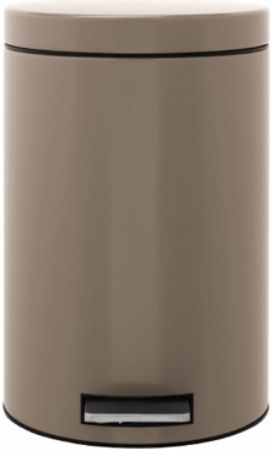 Brabantia 425042 Pedal Bin 12 Litre, Taupe, Odour proof and silent closing, Corrosion resistant, Handy: lid remains open if opened manually, lid closes itself with pedal operation, Body and lid made of chromium steel or steel plate with Galfan coating, Removable plastic or metal (fire resistant) inner bucket, Sturdy metal carrying grip, Protective plastic base (425-042 425 042)