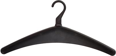 Safco 4251BL Plastic Coat Hanger, Black (12-Pack); Ensure every guest or employee has the proper place to hang their coats, sweaters and scarves;  GREENGUARD; Dimensions 16 1/2