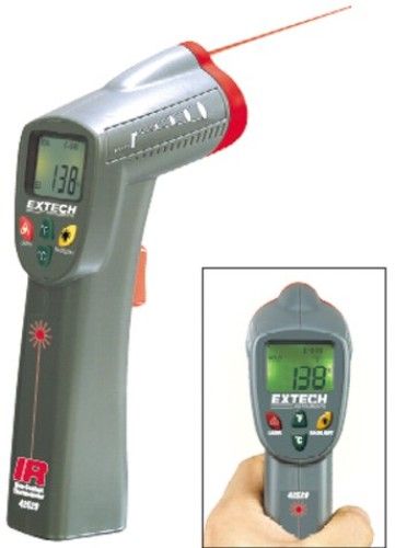 Extech 42529-NIST InfraRed Thermometer with NIST Certificate, Measures to 600 Degrees Fahrenheit without contact, Large LCD display with backlighting, Built-in laser pointer to improve aim, Degrees Fahrenheit  Degrees Celsius switchable, Fixed emissivity (0.95) covers 90 percent of surface applications (42529NIST 42529 NIST 42-529 425-29)