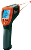 Extech 42570 Dual Laser InfraRed Thermometer; High 50:1 distance to target ratio measures smaller surface areas at greater distances; Dual Laser Targeting indicates ideal measuring distance when two laser points converge to 1 in. target spot; Type K thermocouple input from -58 to 2498 Degrees Fahrenheit (-50 to 1370 Degrees Celsius); Lock function for continuous readings; UPC: 793950425701 (EXTECH42570 EXTECH 42570 INFRARED THERMOTER) 