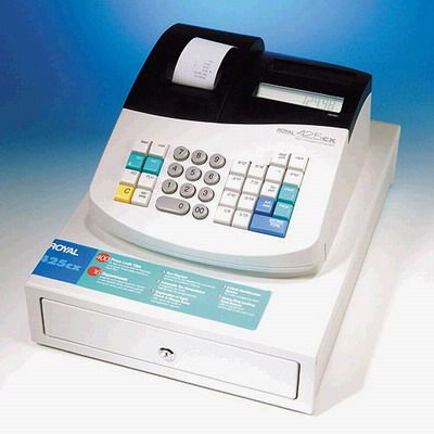 Royal 425CX Remanufactured Electronic Cash Register with 400 Plu's, Includes 16 departments for sales analysis by category, preset department pricing for 1-key sales entry, 400 price look-ups for entry of frequently sold items  (425-CX   425 CX   CMS425CX   CMS-425CX) 