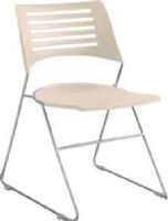 Safco 4289LTSL Pique Stack Chair, Latte/Silver, 250 lbs. Weight Capacity, 12mm Diameter solid steel rod, Powder Coat Frame Paint/Finish, Stackable, GREENGUARD, Seat Size 17 1/4"w x 18 3/4"d, Back Size 20"w x 9 1/2"h, Seat Height 17 1/4", Dimensions 20 1/4"w x 19 3/4"d x 32"h (4289-LTSL 4289 LTSL 4289LT 4289LT-SL) 