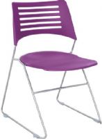 Safco 4289PLSL Pique Stack Chair, Plum/Silver, 250 lbs. Weight Capacity, 12mm Diameter solid steel rod, Powder Coat Frame Paint/Finish, Stackable, GREENGUARD, Seat Size 17 1/4"w x 18 3/4"d, Back Size 20"w x 9 1/2"h, Seat Height 17 1/4", Dimensions 20 1/4"w x 19 3/4"d x 32"h (4289-PLSL 4289 PLSL 4289PL 4289PL-SL) 