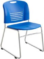 Safco 4292LA Vy Sled Base Stack Chair, Lapis; 350 lbs. Weight Capacity; Stackable; 1 1/2" Diameter Wheel/Caster Size; Polypropylene, Plastic (back), Plastic (seat) and Steel (frame) Materials; GREENGUARD; Seat Size 18"w x 17"d; Back Size 19.5W x 16"H; Dimensions 22 1/2"w x 19 1/2"d x 32 1/2"h; ANSI/BIFMA Meets Industry Standards (4292-LA 4292L 4292 LA) 