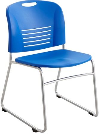 Safco 4292LA Vy Sled Base Stack Chair, Lapis; 350 lbs. Weight Capacity; Stackable; 1 1/2