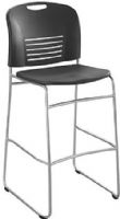 Safco 4295BL Vy Sled Base Bistro Height Chair, Black, 350 lbs. Weight Capacity, Stackable, 30" high giving your workspace a little extra boost, Dimensions 18"w x 22"d x 45"h (4295-BL 4295B 4295 BL) 