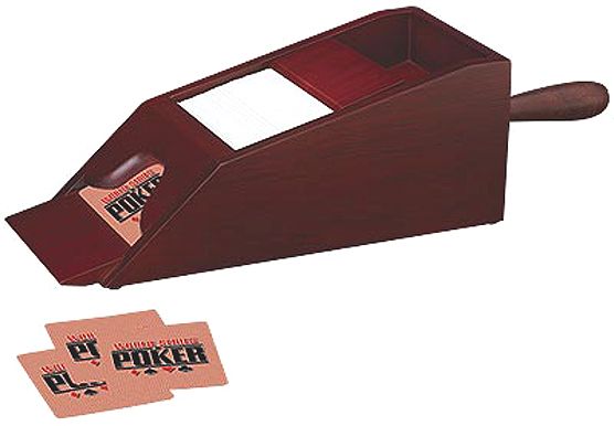 Excalibur 429W-WSOP Premium Wooden Dealer Shoe, Cleverly designed smooth metal roller keeps cards tightly stacked, Includes four decks of premium World Series of Poker playing cards and a dealer cut card, 2.00 Weight (429WWSOP 429W WSOP 429W 429WW 429) 