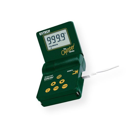 Extech 433201 Multi Type Calibrator Thermometer; One model for multiple thermocouple types with precision output displayed as mV or degrees Celsius degrees Fahrenheit; Microprocessor assures maximum accuracy to 0.15 percent of reading over wide ranges; UPC 793950432013 (433201 433-201 THERMOMETER-433201 EXTECH433201 EXTECH-433201 EXTECH-433-201)