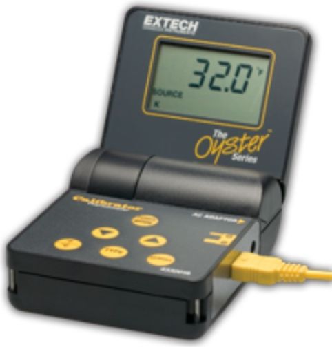 Extech 433202-240 Microprocessor Calibrator Thermometer (240V), One model for multiple thermocouple types with precision output displayed as mV or C/F, Basic accuracy of 0.15% of reading over wide ranges, C/F switchable for increased versatility, UPC 793950432044 (433202240 433202 240 433-202 433 202)
