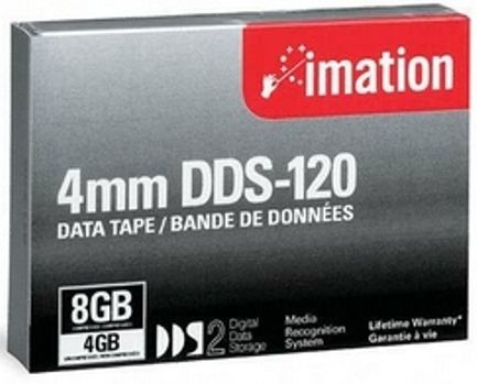 Imation 43347 DDS-2 Data Cartridge, DAT - DDS-2 Tape Technology, 4GB Native and 8GB Compressed Storage Capacity, 393.7 ft Tape Length, 0.16