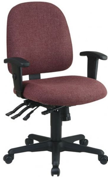 Office Star 43808 Multi-Function Ergonomic Chair with Ratchet Back, Built in lumbar support, Back angle adjustment, Forward tilt, Pneumatic seat height adjustment, 20
