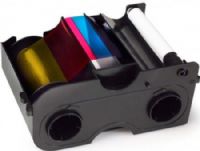 Fargo 44225 YMCKOK Ribbon Cartridge For use with C30 and and DTC300 Card Printers, Dye Sublimation Print Technology, Up to 200 images, Full color panels, Two black panels, One clear overlay panel, Cleaning roller, UPC 754563442257 (44-225 442-25) 