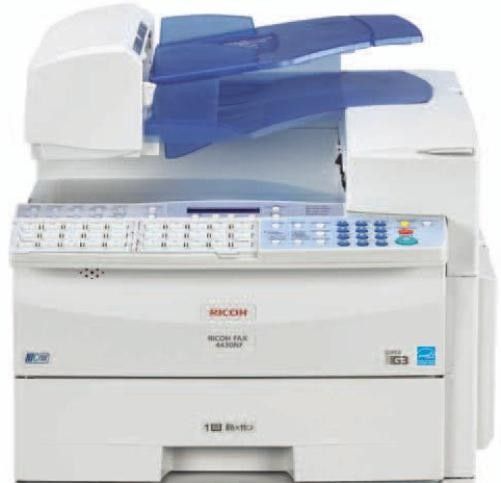 Ricoh 4430NF High Performance Fax Machine, Print speed of 15 ppm, 1280 pages of fax memory expandable to 2200 pages, 600 x 600 dpi image quality for all digital copies, incoming fax documents and printed pages, 10 programmable user function keys for one-touch operation (FAX4430NF  FAX-4430NF 4430N 4430)