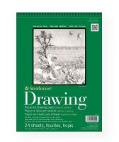Strathmore 443-11 Series 400 Wire Bound Recycled Drawing Pad 11" x 14"; This bright white drawing paper is rated very good for graphite pencil, colored pencil, charcoal, and sketching stick; Also rated good for soft pastel, oil pastel, marker, and pen and ink; Contains 30% post-consumer fiber; Pads feature micro-perforated sheets; Medium surface, 80 lb; Acid-free; 24 sheets; 11" x 14"; UPC 012017443114 (STRATHMORE44311 STRATHMORE-44311 400-SERIES-443-11 STRATHMORE/44311 44311 ARTWORK) 