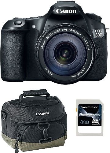 Canon 4460B004-3A-KIT EOS 60D EF-S 18-135mm Digital Camera with Custom Gadget Bag and 8GB SDHC Memory Card, Vari-angle 3.0-inch Clear View LCD monitor, 18.0 Megapixel CMOS sensor and DIGIC 4 Imaging Processor for high image quality and speed, 5.3 fps continuous shooting up to approx. 58 Large/JPEGs and 16 RAW, UPC 837654979518 (4460B0043AKIT 4460B0043A-KIT 4460B004-3AKIT 4460B004 3A-KIT)